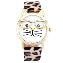 Load image into Gallery viewer, NERDY CAT LEATHER WATCH