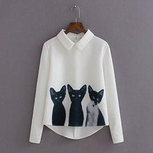 Load image into Gallery viewer, BLACK CAT COLLAR SWEATSHIRT