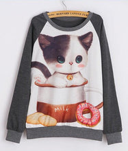 Load image into Gallery viewer, CAT KISS FISH SWEATSHIRT