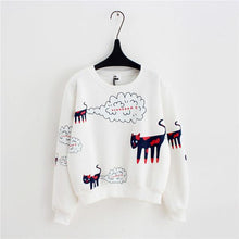 Load image into Gallery viewer, CARTOON CAT SWEATSHIRT