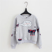 Load image into Gallery viewer, CARTOON CAT SWEATSHIRT