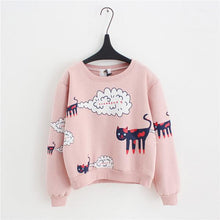 Load image into Gallery viewer, CARTOON CAT SWEATSHIRT