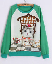 Load image into Gallery viewer, CAT KISS FISH SWEATSHIRT