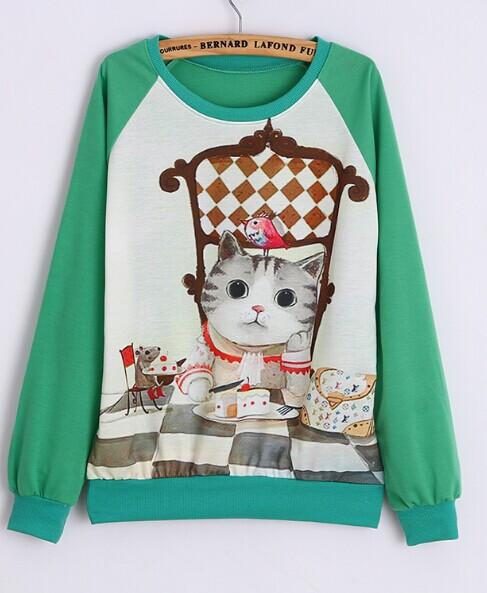 CAT KISS FISH SWEATSHIRT