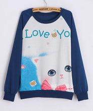 Load image into Gallery viewer, CAT KISS FISH SWEATSHIRT