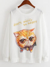 Load image into Gallery viewer, CAT KISS FISH SWEATSHIRT