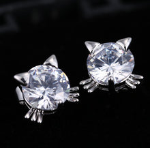 Load image into Gallery viewer, DIAMOND CAT EARRINGS