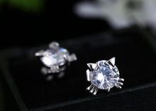 Load image into Gallery viewer, DIAMOND CAT EARRINGS