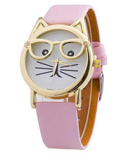 Load image into Gallery viewer, NERDY CAT LEATHER WATCH