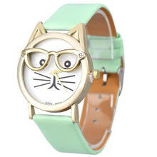 Load image into Gallery viewer, NERDY CAT LEATHER WATCH