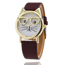 Load image into Gallery viewer, NERDY CAT LEATHER WATCH